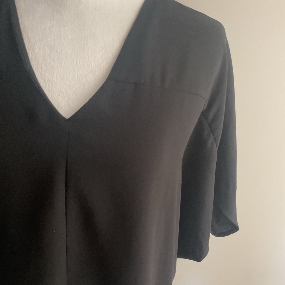 **All Saints ** V Neck Poncho/cape Black Hi-low Blouse . - Picture 5 of 10